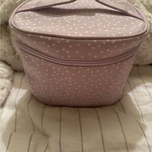 Purple and White Polka Dot Cosmetic Bag